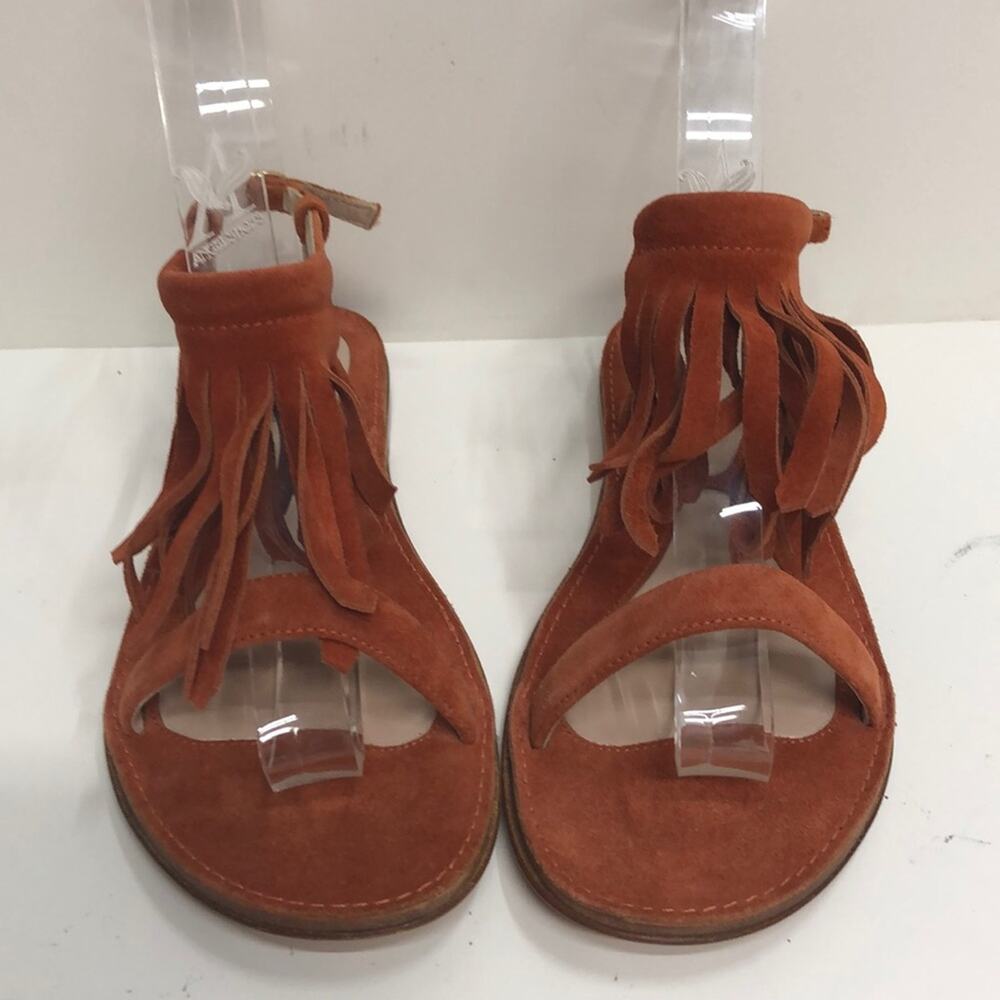 L’Autre Chose Made in Italy Rust Suede Flat Sandal